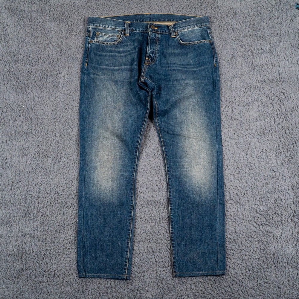 Carhartt Jeans Mens 34x32‎ Blue Buccaneer Straight Leg Denim
